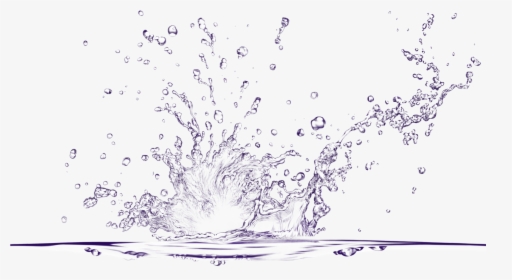 Drawn Water Droplets 3 Water - Water Splash Transparent Background, HD Png Download, Free Download