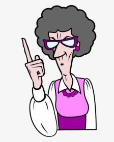 Pointing Old Woman Clip Arts - Woman Pointing Finger Clipart, HD Png Download, Free Download
