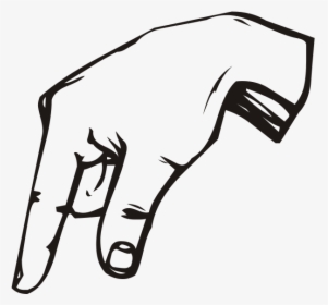 Hand Pointing Down - Sign Language Letter Q, HD Png Download, Free Download