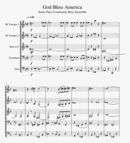 God Bless America Sheet Music 1 Of 9 Pages - Fanfare For The Common Man Sheet Music Trumpet, HD Png Download, Free Download