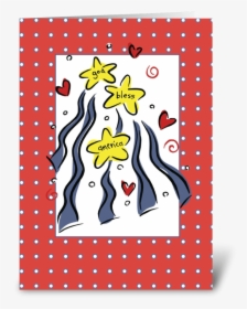 3307 July 4, God Bless America Greeting Card - Illustration, HD Png Download, Free Download