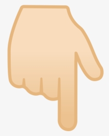 Backhand Index Pointing Down Light Skin Tone Icon - Finger Down Transparent Png, Png Download, Free Download