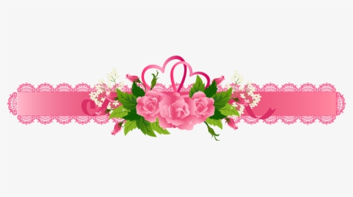 Clipart Rose Banner - Pink Flower Borders Png, Transparent Png, Free Download
