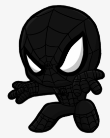#spiderman Black Chibi Png - Chibi Marvel Cartoon Characters, Transparent Png, Free Download