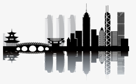 Hong Kong Skyline Silhouette - Hong Kong City Skyline Silhouette, HD Png Download, Free Download