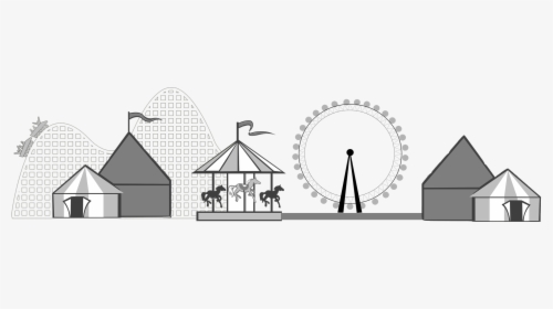 Moving To Long Beach - Black And White Amusement Park Clipart, HD Png Download, Free Download
