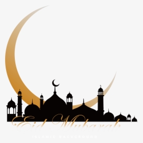 Quran Mosque Ramadan Moon Crescent Church Islam Clipart - Eid Mubarak Moon Png, Transparent Png, Free Download