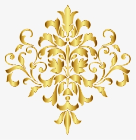 Damask Clip Art - Gold Design Transparent Background, HD Png Download, Free Download