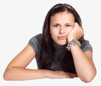 Young Woman Looking Bored And Thinking Png Image - Bored Png, Transparent Png, Free Download