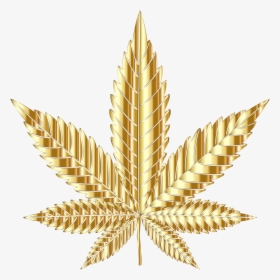 Marijuana Leaf Silhouette Png , Png Download - Transparent Gold Weed Leaf, Png Download, Free Download