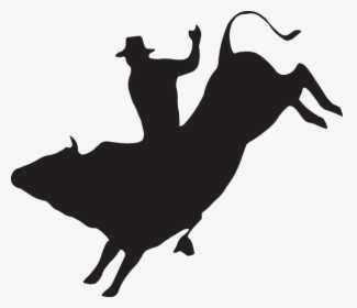 Silhouette Clipart Wrestling - Bull Rider Clip Art, HD Png Download, Free Download