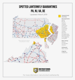 Spotted Lanternfly Quarantine Map 2019, HD Png Download, Free Download