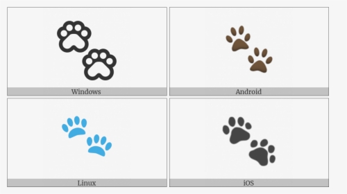 Paw Prints On Various Operating Systems - Blue Paw Prints, HD Png Download, Free Download