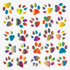 Colorful, Prismatic, Rainbow, Animal, Paw Prints, Dog - Dog Paw Print Background, HD Png Download, Free Download