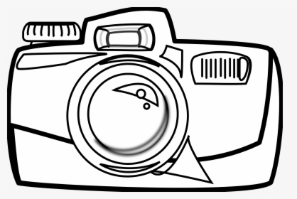 Rg 1 24 Cartoon Camera Black White Line Art - Camera Clipart Black And White, HD Png Download, Free Download