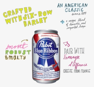 Crafted With Six-row Barley - Pabst Blue Ribbon, HD Png Download, Free Download