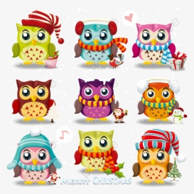 Owl,clip Figure,graphics,toy,bird Of Prey - Cartoon Cute Owls, HD Png Download, Free Download