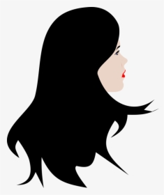 Beauty, Brunette, Face, Girl, Head, Woman, Back, Behind - Long Hair Silhouette Art, HD Png Download, Free Download
