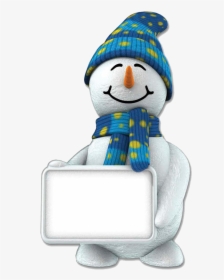 Snowman - Snow Man With Sign, HD Png Download, Free Download