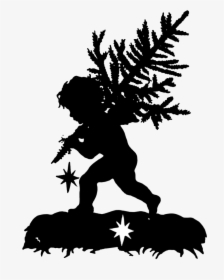 Angel Carrying Christmas Tree - Illustration, HD Png Download, Free Download