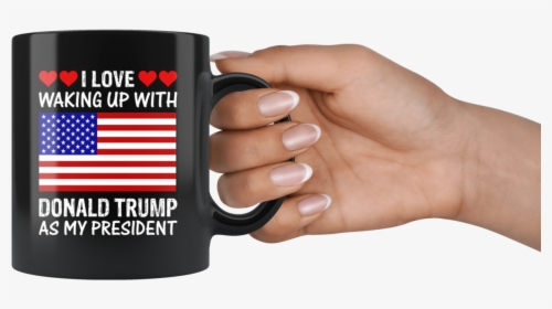 I Love Waking Up With Donald Trump As My President - American Flag T Shirt, HD Png Download, Free Download