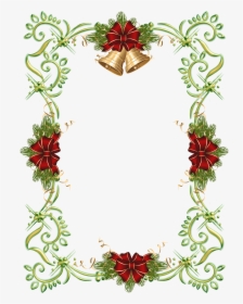 Christmas Gold Png Photo Frame With Christmas Bells - Новогодние Виньетки Для Фотошопа, Transparent Png, Free Download