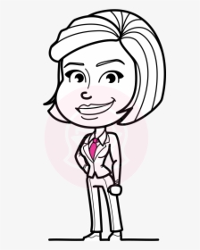 Cute Black And White Woman Cartoon Vector Character - Woman Clipart Black And White, HD Png Download, Free Download