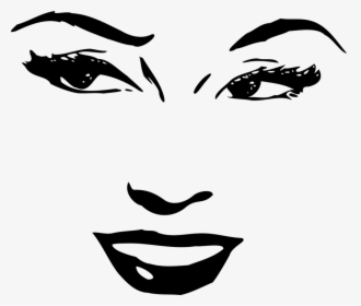 Line Art,head,eye - Female Face Clip Art, HD Png Download, Free Download