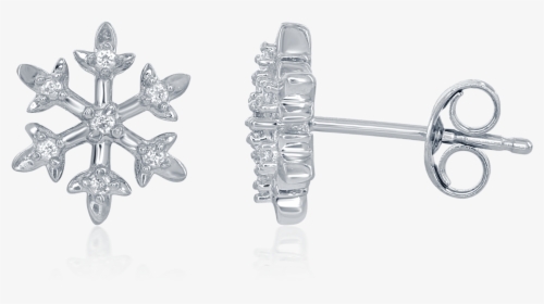 Enchanted Disney"s Elsa Sterling Silver 1/15ctw Diamond - Snowflake Diamond Earrings, HD Png Download, Free Download