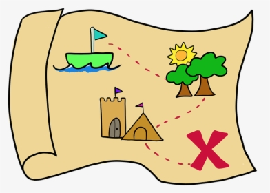 Map, Paper, Directions, X Marks The Spot, Park, Castle - X Marks The Spot Map, HD Png Download, Free Download