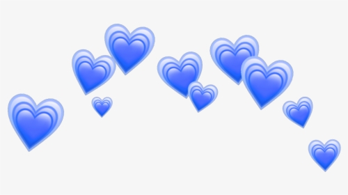 Heart Blue Blueheart Heartblue Hearts Crown Tumblr - Heart Emoji Crown Png, Transparent Png, Free Download