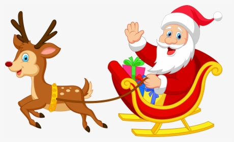 Transparent Santa With Rudolph Png Clipart - Santa And Rudolph Png, Png Download, Free Download