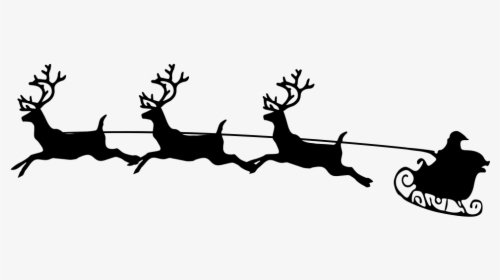 Santa"s Sleigh - Isolated - Minimalist Winter Tree Silhouette, HD Png Download, Free Download