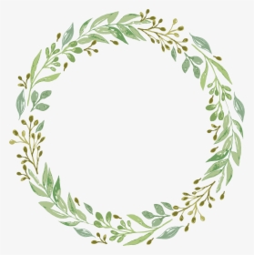 Wreath Watercolor Paper Invitation Garlands Wedding - Green Leaf Wreath Transparent Background, HD Png Download, Free Download