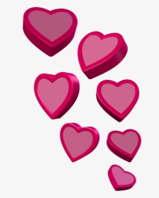 Love Hearts Png Pink Clipart , Png Download - Pink Hearts Clipart Png, Transparent Png, Free Download
