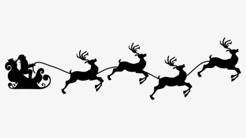 Transparent Sledding Clipart - Santa's Slay And Reindeer, HD Png Download, Free Download