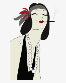 1920s 1930s Vintage Clothing Flapper Fashion - Woman 1920's Clipart, HD Png Download, Free Download