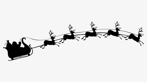 Santa And His Sleigh Silhouette, HD Png Download, Free Download