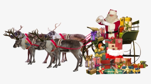 Santa Claus Sleigh Transparent, HD Png Download, Free Download