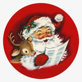 Santa And Reindeer Reading Wish List - Free Santa And Reindeer, HD Png Download, Free Download