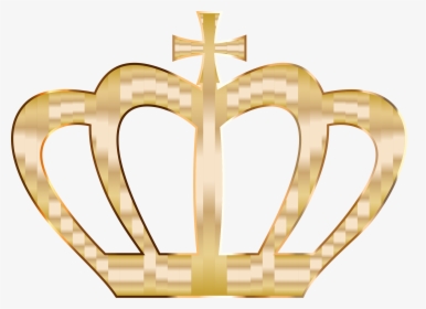 Gold Crown Silhouette 2 No Background Clip Arts - Gold Heart With Crown, HD Png Download, Free Download