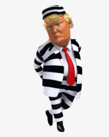 Sad Trump Png - Trump In Prison Stripes, Transparent Png, Free Download