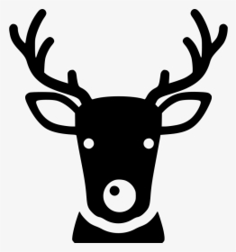 Deer Santa Reindeer Red Nose - Reindeer, HD Png Download, Free Download