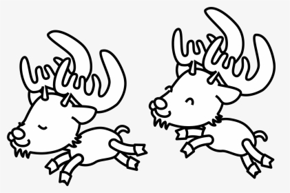 Reindeer Clipart Black And White - Christmas Reindeer Clipart Black And White, HD Png Download, Free Download