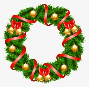 Decorative Christmas Wreath Png Clipart Image - Christmas Wreath Png Transparent, Png Download, Free Download