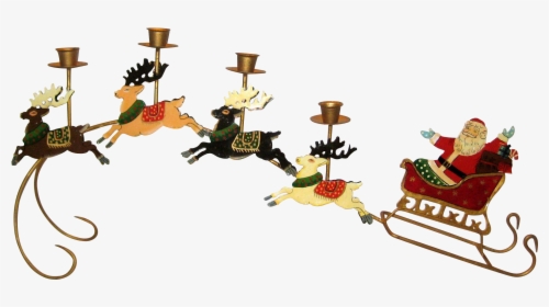 Transparent Santa Sleigh And Reindeer - Cartoon, HD Png Download, Free Download
