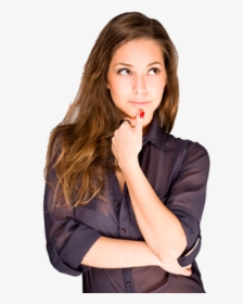 Thinking Woman Png Free Download - Woman Deep In Thought, Transparent Png, Free Download
