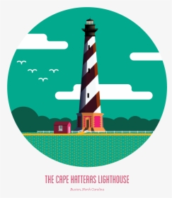 In These Vector Illustrations, I Sought To Capture - Hatteras Lighthouse Graphic Png, Transparent Png, Free Download