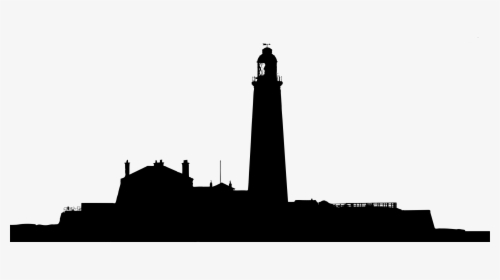 Silhouette Landscape Drawing Clip Art - Black And White Lighthouse Png, Transparent Png, Free Download