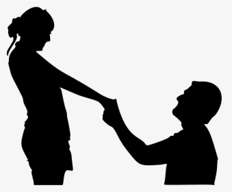 Boy Gil Png - Silhouette Man And Woman Holding Hands, Transparent Png, Free Download